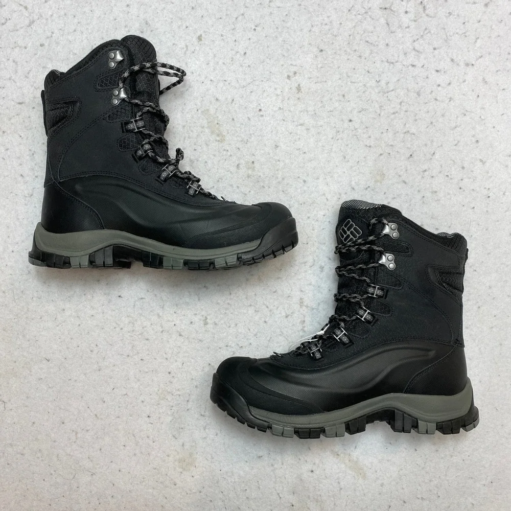 Columbia Bugaboot Plus III Snow Boots Mens 9.5 Black Omni-HeatWide BI2745-010